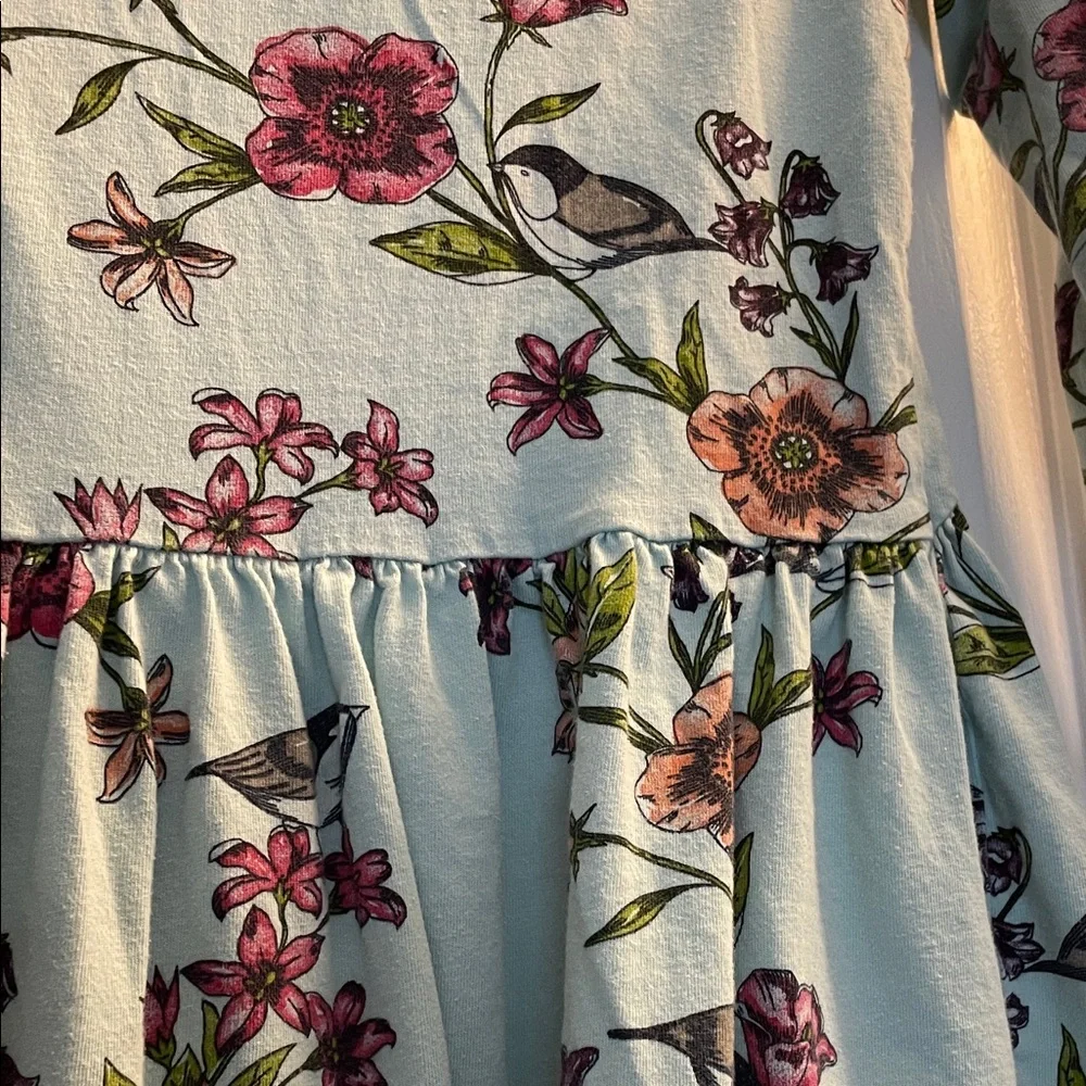 Tea Collection Floral Kids Dress in Light Blue